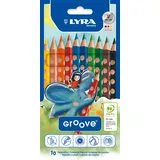 Lyra Pet LYRA Groove Kartonetui mit 10 Farbstiften, Sortiert, 3811100