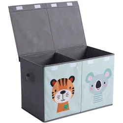 Navaris Aufbewahrungsbox Kinder Aufbewahrungsbox groß - Spielzeug Aufbewahrung - Box mit Deckel (1 St) grau