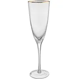 Butlers GOLDEN TWENTIES Sektglas mit Goldrand und Rillen 250ml Gläser