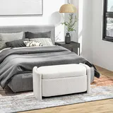 Homcom Polsterbank Samt Creme 105 x 44 x 45,5 cm
