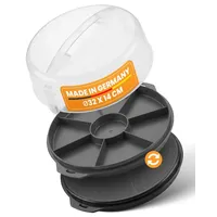 EUROHOME Tortenglocke Tortenbehälter - Kuchenbehälter mit Tragegriff und Klickverschluss,(1-tlg., Kuchencontainer 32 x 14 cm) Sichere Transportbox für Kuchen und Torten weiß