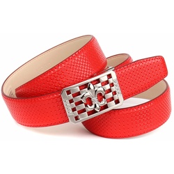 Ledergürtel ANTHONI CROWN, Damen, Gr. 95, rot, Rindsleder, casual, Gürtel