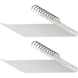 Relaxdays Hosenbügel, Set, rutschfeste Kleiderbügel, platzsparend, HBT: 17,5 x 35 x 0,5 cm, Anzugbügel, weiß