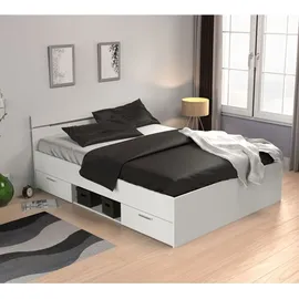 Demeyere Stauraumbett MICHIGAN 140 x 200 cm Holz lackiert weiß