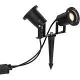 QAZQA Gartenstrahler schwarz inkl. Kabel und Stecker 2-flammig IP65 - Basic