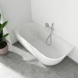 evineo ineo4 Eck-Badewanne für individuelle Ab- und Überlaufsysteme L: 170 B: 80 cm, Raumecke links, BE4026WH,