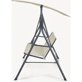 [en.casa] Satten Grau/Beige 3-Sitzer