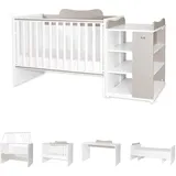 Lorelli Babybett Multi, Jugendbett, Schreibtisch, Wickeltisch, mehrfach umbaubar beige