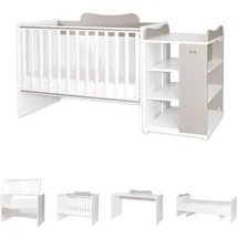Lorelli Babybett Multi, Jugendbett, Schreibtisch, Wickeltisch, mehrfach umbaubar beige