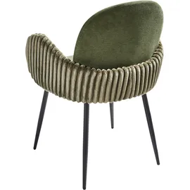 Beliani Esszimmerstuhl 2er Set AMITY Stoff Grün