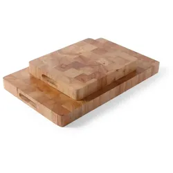 Hendi Holzschneidbrett GN1/2 aus hochwertigem Kautschuk-Holz mit Griffmulden