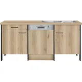 OPTIFIT Spülenschrank Tokio 192 cm breit, mit Stahlgestell, mit Vollauszug beige