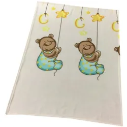 EXKLUSIV HEIMTEXTIL Baby Kuscheldecke Wolldecke Fleece Krabbeldecke Schmusedecke Babydecke 75x100 cm Bär
