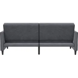dorel home 3-Sitzer DOREL HOME "Hartford II", grau (anthrazit), B:203cm H:83cm T:83cm, Veloursstoff 100% Polyester, Sofas, Bettfunktion, Rückenlehne 2-teilig, 3-fach verstellbar, Sitzhöhe 43 cm