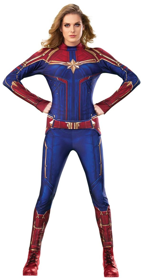 Captain Marvel Jumpsuit Kostüm Damen als Verkleidung für Halloween und Karneval L