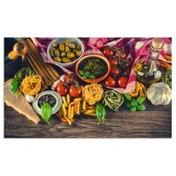 Artland Küchenrückwand »Italienisch mediterrane Lebensmittel«, (1 tlg.), Alu Spritzschutz mit Klebeband, einfache Montage Artland bunt