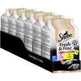 Sheba Fresh & Fine in Sauce Hochwertiges Katzen Nassfutter Huhn Lachs 36 x 50g