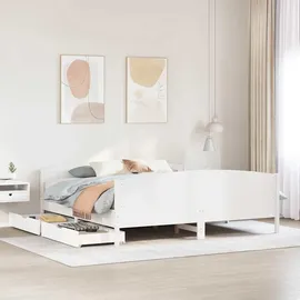 vidaXL Massivholzbett 180 x 200 cm Weiß