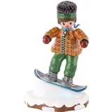 Hubrig Volkskunst GmbH Winterkind Snowboardfahrer 8 cm braun/bunt/grün