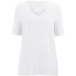 Shirt gerundetem V-Ausschnitt Anna Aura weiss, 50