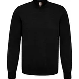 Maerz Muenchen Rundhalspullover schwarz unifarben, schwarz, NOS
