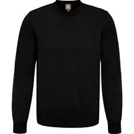 Maerz Muenchen Rundhalspullover schwarz unifarben, schwarz, NOS