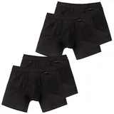 SCHIESSER Boxershorts unifarben schwarz M 4er Pack