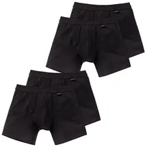 SCHIESSER Boxershorts unifarben schwarz M 4er Pack