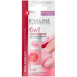 Eveline Cosmetics Nail Therapy Professional Konzentrierter Nagelconditioner mit Farbe 6in1, 5 ml, Rose