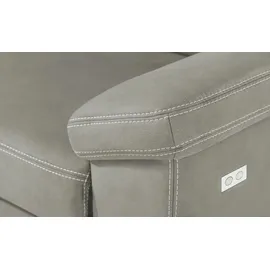 Max Schelling Eckcouch Mikrofaser 2-Sitzer Grau