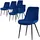 ML-Design Esszimmerstuhl Samt dunkelblau 6er Set
