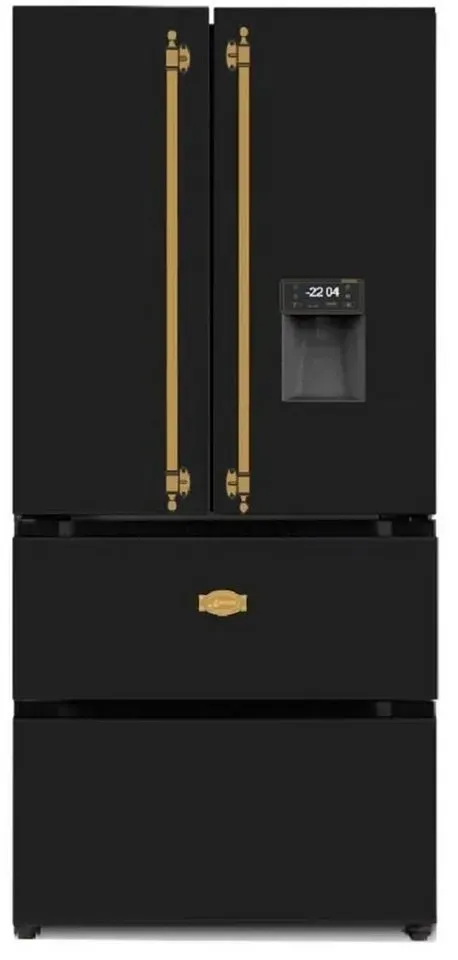 Kaiser Küchengeräte Side-by-Side Retro Kühlschrank, No Frost 506 L KS 80425 Em, 183 cm hoch, 83.6 cm breit, Retro Kühlschrank, Side-by-Side Kühl Gefrier Kombi, No Frost 506 L schwarz