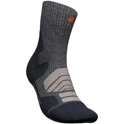 Sportsocken BAUERFEIND "Outdoor Merino Mid Cut Socks", Herren, Gr. 38-41, grau (lava grau), Obermaterial: 57% Polyamid, 35% Wolle, 8% Elasthan, Socken