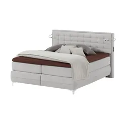 Gallery M Boxspringbett  Dubai ¦ grau ¦ Maße (cm): B: 217 H: 124