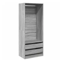 VidaXL Kleiderschrank Grau Sonoma 80x50x200 cm Holzwerkstoff