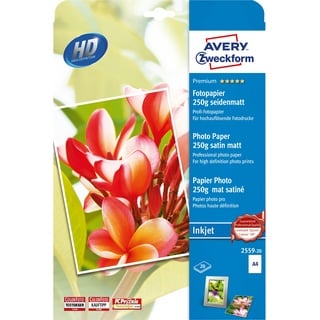 Avery Zweckform Premium Inkjet Fotopapier DIN A4 250 g/m2 20 Blatt