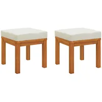 vidaXL Gartenhocker 2 Stk. 40x40x42 cm Massivholz braun