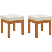 vidaXL Gartenhocker 2 Stk. 40x40x42 cm Massivholz braun
