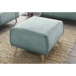 Hocker ANDAS "Janek", grün (mint), B:97cm H:47cm T:66cm, Struktur fein ( 100% Polyester), Struktur weich (92% Polyester, 8% Nylon), Struktur fein ( 100% Polyester), Hocker, Polsterhocker, mit Keder in scandinavischem Design