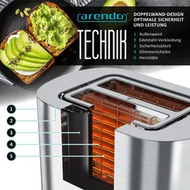 Arendo Toaster Silber