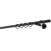 ONDECO 20mm,1-läufig,Rohr,Wandträger 12cm,Endstück match Farbe: Schwarz, Größe: 330cm