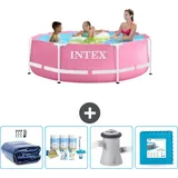 Intex Schwimmbecken mit rundem Rahmen – 244 x 76 cm – Rosa – im Lieferumfang enthalten Accessoire CB2 - Intex