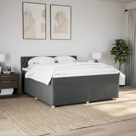 vidaXL Boxspringbett 180 x 200 cm Dunkelgrau