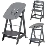 roba Treppenhochstuhl 'Born Up' Set 2in1, anthrazit, mit Liegefunktion/ -aufsatz 'roba Style'