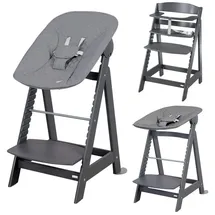 roba Treppenhochstuhl 'Born Up' Set 2in1, anthrazit, mit Liegefunktion/ -aufsatz 'roba Style'