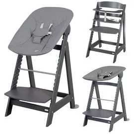 roba Treppenhochstuhl 'Born Up' Set 2in1, anthrazit, mit Liegefunktion/ -aufsatz 'roba Style'