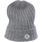 CASH-MERE.CH 100% Kaschmir Rib Mütze | Strickmütze für Damen und Jugendliche (Grau, One Size) - Einheitsgröße