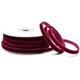 Creativery 6mm Samtband 10m Schmuckband Geschenkband Dekoband Stoffband Weinrot / Bordeaux