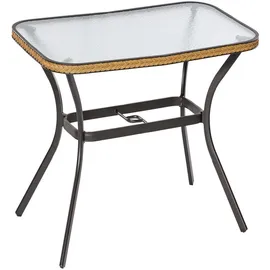 Merxx Ravenna Set 7-tlg. 6 Stapelsessel Gartentisch 150 x 85 cm Natur