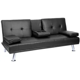 MCW Schlafcouch Kunstleder 3-Sitzer Schwarz